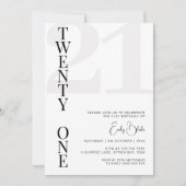 Minimalistisch eenentwintig 21ste verjaardagsfeest kaart (Voorkant)