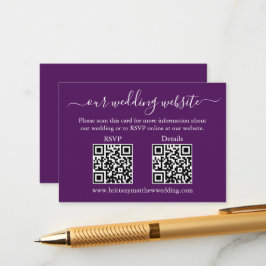 Minimalistisch eenvoudig 2 QR-bruiloft RSVP — Paar Informatiekaartje