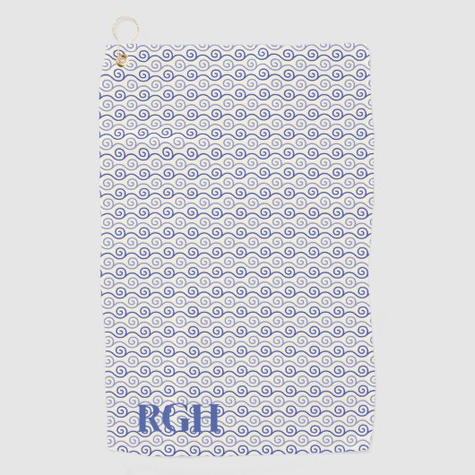 Minimalistisch eenvoudig aangepast monogram golfhanddoek (Voorkant)