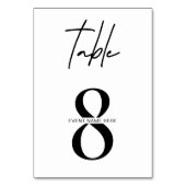 Minimalistisch eenvoudig aantal zitplaatsen tabel kaart (Achterkant)