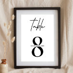 Minimalistisch eenvoudig aantal zitplaatsen tabel kaart<br><div class="desc">Maak uw zakelijke of privé event decor af met dit minimale tafelnummer teken in zwart-wit. Gebruik deze moderne kaart van het de lijstaantal van de zittingsgrafiek kaart voor uw galagebeurtenis,  bedrijfspartij of huwelijksreceptie,  zal dit minimalistische ontwerp elke gelegenheid aanpassen!</div>