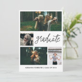 Minimalistisch eenvoudig Afstuderen script | Vier Kaart (Staand voorkant)