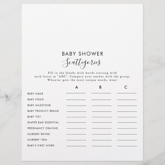 Minimalistisch eenvoudig Baby shower (Voorkant)