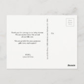 Minimalistisch eenvoudig Baby shower dank u Groen Briefkaart (Achterkant)