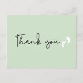 Minimalistisch eenvoudig Baby shower dank u Groen Briefkaart (Voorkant)
