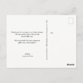 Minimalistisch Eenvoudig Baby shower dank u Groen Briefkaart (Achterkant)