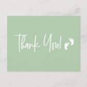 Minimalistisch Eenvoudig Baby shower dank u Groen Briefkaart (Voorkant)