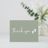 Minimalistisch eenvoudig Baby shower Sage Green Briefkaart (Staand voorkant)