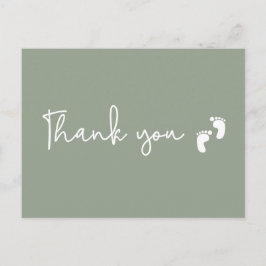 Minimalistisch eenvoudig Baby shower Sage Green Briefkaart