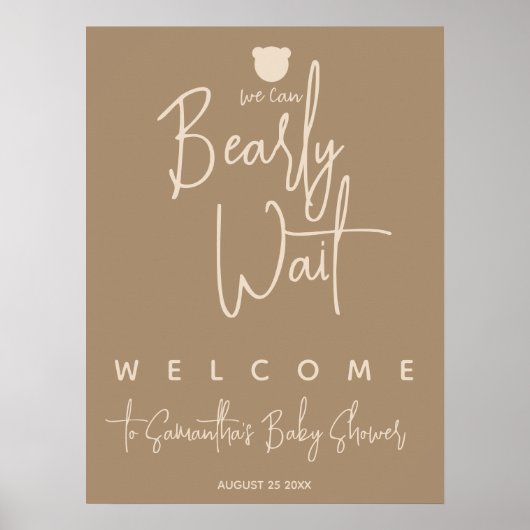 Minimalistisch eenvoudig Baby shower voor modern b Poster (Voorkant)