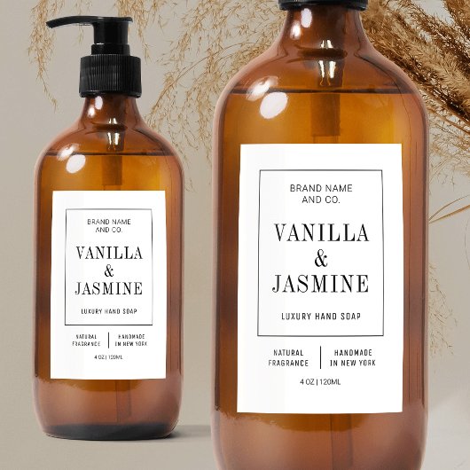 Minimalistisch eenvoudig badproduct waterdicht eti voedselcontainer etiket