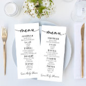 Minimalistisch eenvoudig basis Baby shower voedsel Menu