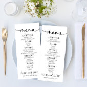 Minimalistisch eenvoudig basisvoedsel voor bruilof menu