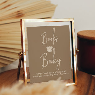 Minimalistisch eenvoudig Beer Baby shower boek voo Poster