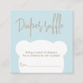 Minimalistisch eenvoudig beer Baby shower-luierver Informatiekaartje (Voorkant)