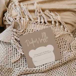 Minimalistisch eenvoudig beer Baby shower-luierver Informatiekaartje