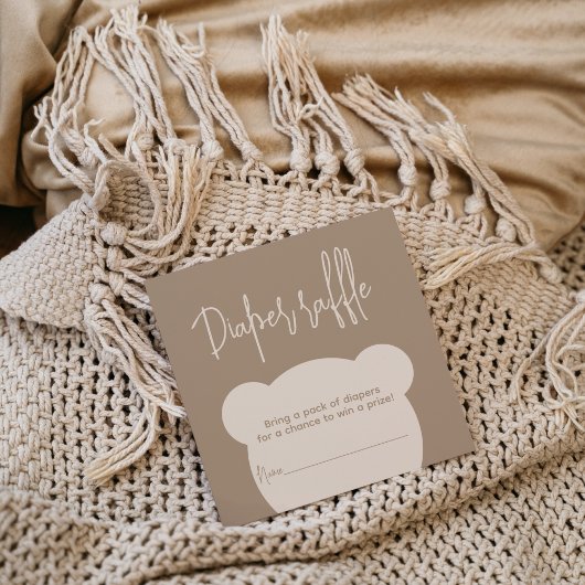 Minimalistisch eenvoudig beer Baby shower-luierver Informatiekaartje