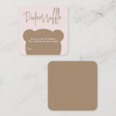 Minimalistisch eenvoudig beer Baby shower-luierver Informatiekaartje (Voorkant / Achterkant)