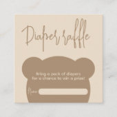 Minimalistisch eenvoudig beer Baby shower-luierver Informatiekaartje (Voorkant)