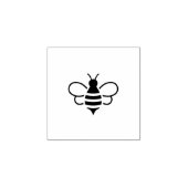 Minimalistisch eenvoudig bijenpictogram. Houten ku Rubberstempel (Afrduk)