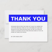 Minimalistisch Eenvoudig Blauw en Wit Bedankkaart (Voorkant)