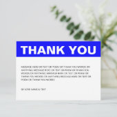 Minimalistisch Eenvoudig Blauw en Wit Bedankkaart (Staand voorkant)