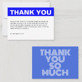 Minimalistisch Eenvoudig Blauw en Wit Bedankkaart