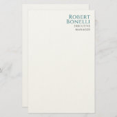 Minimalistisch Eenvoudig Blauw & Wit Modern Briefpapier (Voorkant / Achterkant)