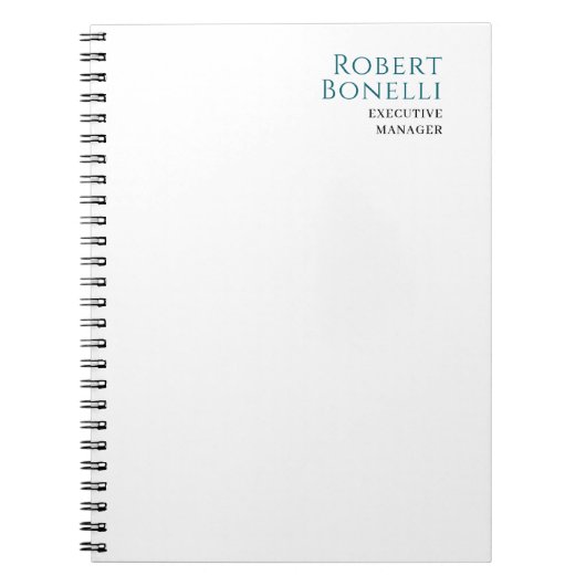 Minimalistisch Eenvoudig Blauw & Wit Modern Notitieboek (Voorkant)