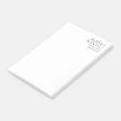 Minimalistisch Eenvoudig Blauw & Wit Modern Post-it® Notes (Schuin)
