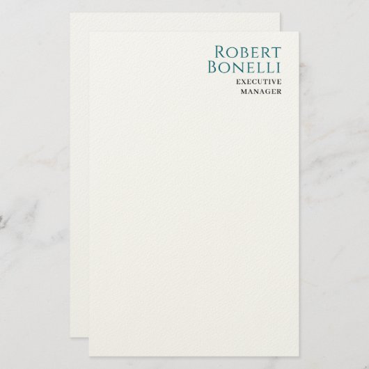 Minimalistisch Eenvoudig Blauw & Wit Modern Uw Naa Briefpapier (Voorkant / Achterkant)