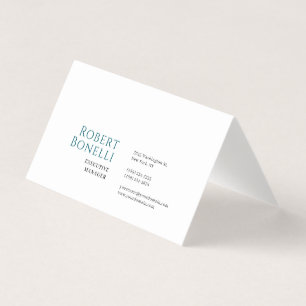 Minimalistisch Eenvoudig Blauw & Wit Modern Visitekaartje