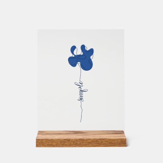 Minimalistisch eenvoudig bloem acrylic bord (Voorkant)