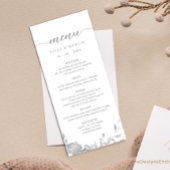 Minimalistisch Eenvoudig Bloemen Boho Bruiloft Men Menu