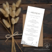 Minimalistisch Eenvoudig Bloemen Boho Bruiloft Men Menu