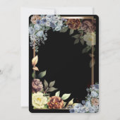 Minimalistisch Eenvoudig Bloemen Roos, Goud Lijst  Kaart (Achterkant)