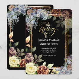 Minimalistisch Eenvoudig Bloemen Roos, Goud Lijst  Kaart