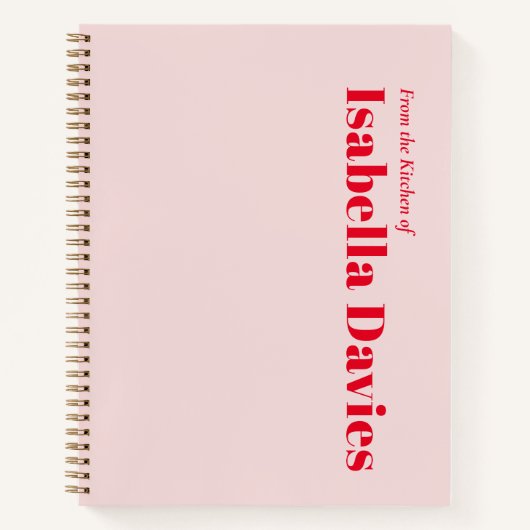 Minimalistisch Eenvoudig Blush Rood Monogram Naam Notitieboek (Voorkant)