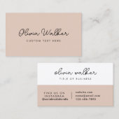 Minimalistisch eenvoudig boho beige modern meisjes visitekaartje (Voorkant / Achterkant)