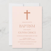 Minimalistisch Eenvoudig Bruin Boho Doop Kaart (Voorkant)