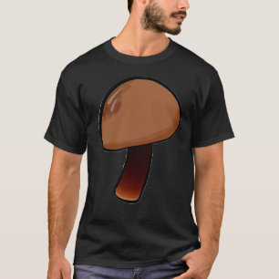 Minimalistisch eenvoudig bruin paddenstoelenvoedse t-shirt