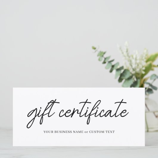 Minimalistisch eenvoudig cadeaubon voor kleine bed (Staand voorkant)