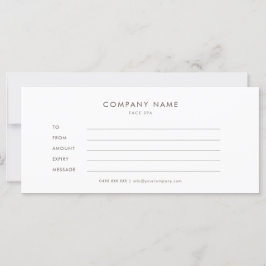 Minimalistisch eenvoudig cadeaucertificaat