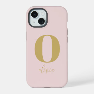 Minimalistisch Eenvoudig Chique Blush Roze Goud Mo iPhone 15 Case