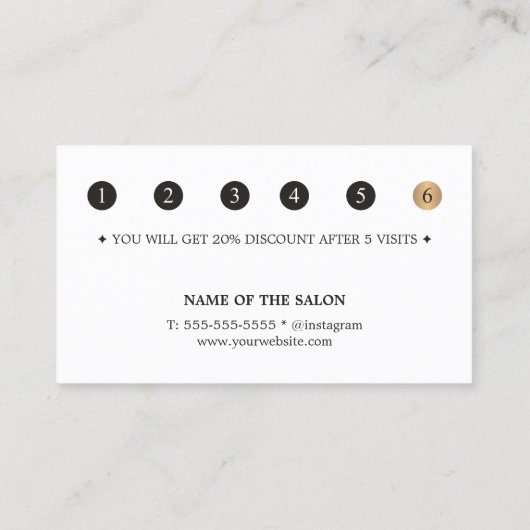 Minimalistisch Eenvoudig Chique Donkergrijs Goud Klantenkaartje (Achterkant)