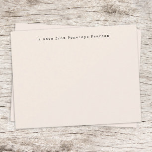 minimalistisch eenvoudig cream met typemachine notitiekaartje