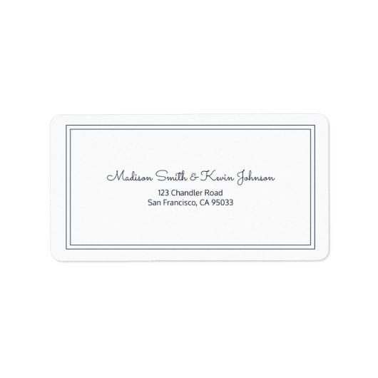 Minimalistisch Eenvoudig Cursief bruiloft-adres Etiket (Voorkant)