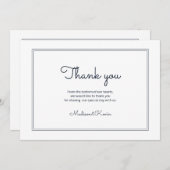 Minimalistisch eenvoudig cursief script bruiloft d bedankkaart (Voorkant / Achterkant)