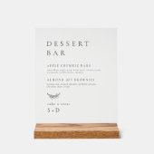 Minimalistisch Eenvoudig Dessert Menu Trouwbord Acryl Bord (Voorkant)