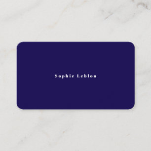 Minimalistisch Eenvoudig donkerblauw Contactkaartje